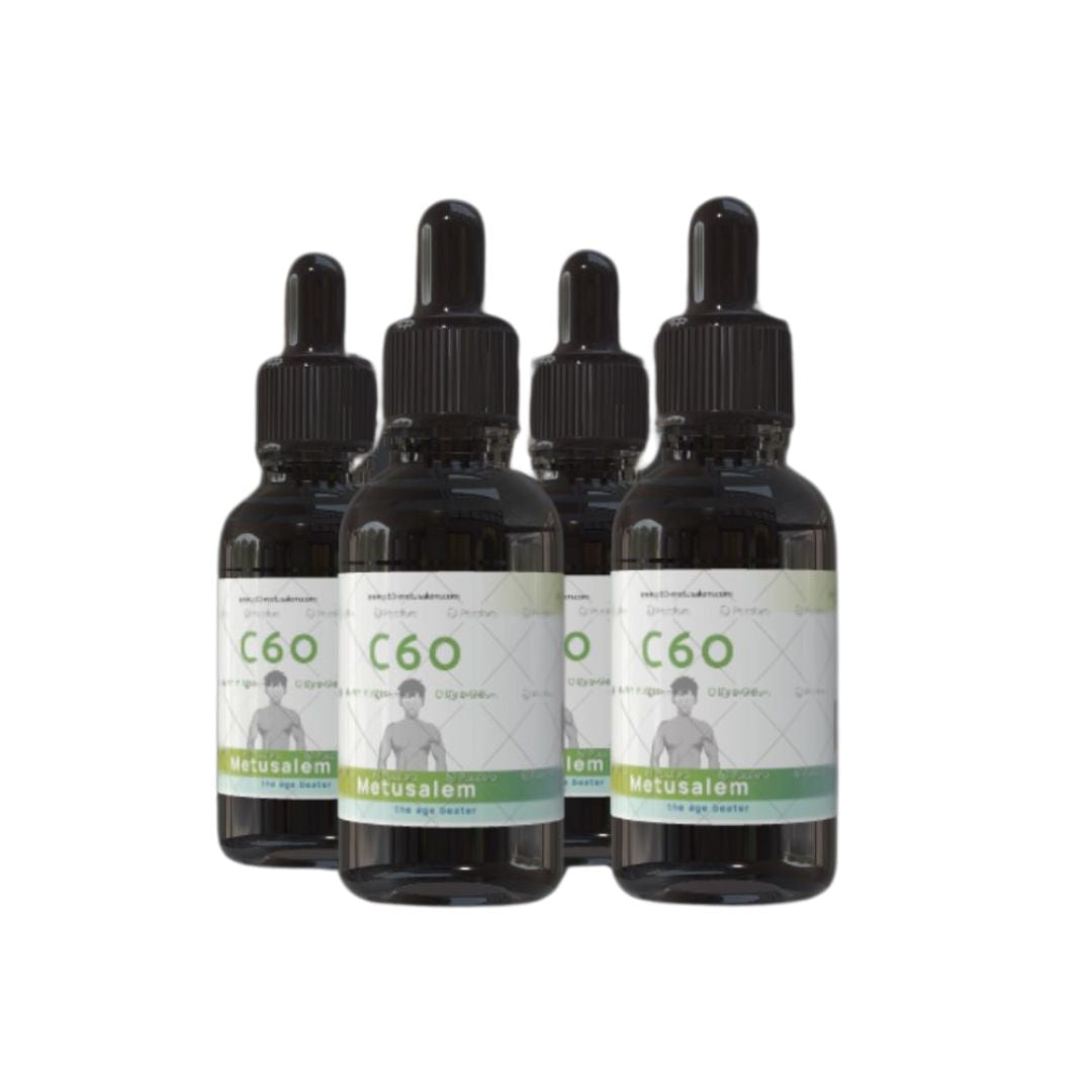 C60 Extra Vierge Olijfolie 4x 50ml, Lipo Fullerenen 99,95%, Bucky Balls