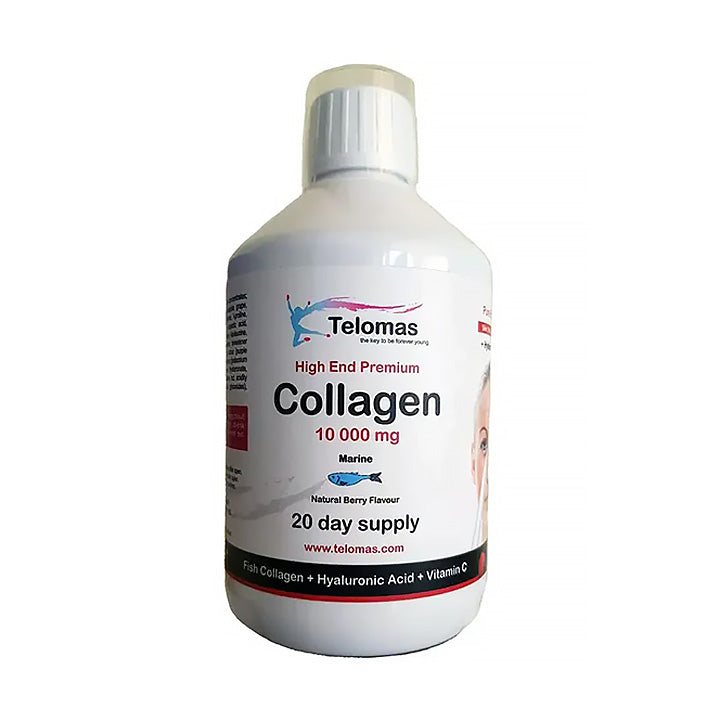 Colágeno de peixe hidrolisado líquido premium de alta qualidade 10.000 mg de peptídeo puro + ácido hialurônico + vitamina C - 500ml